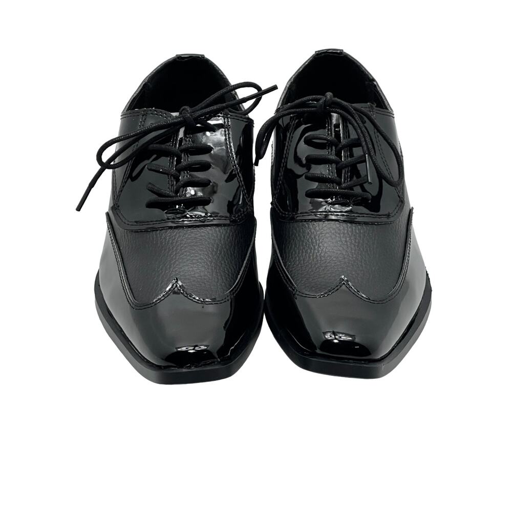 Frederico Leone Manhattan Black Upper Tuxedo Toe Oxford Mens 7M Dress Shoes